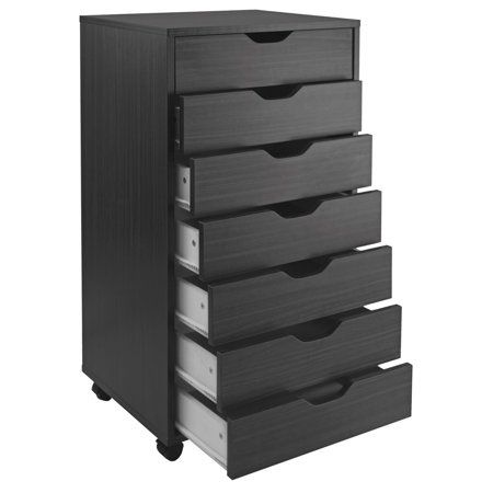 Winsome Wood Halifax 7-Drawer Cabinet, Multiple Finishes Black