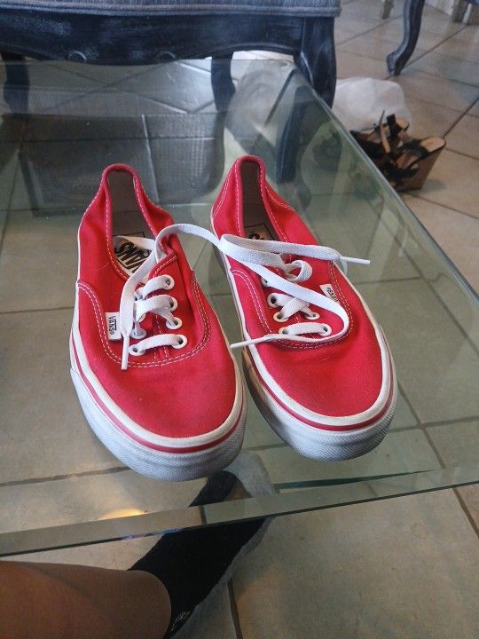 Red Vans Size 4