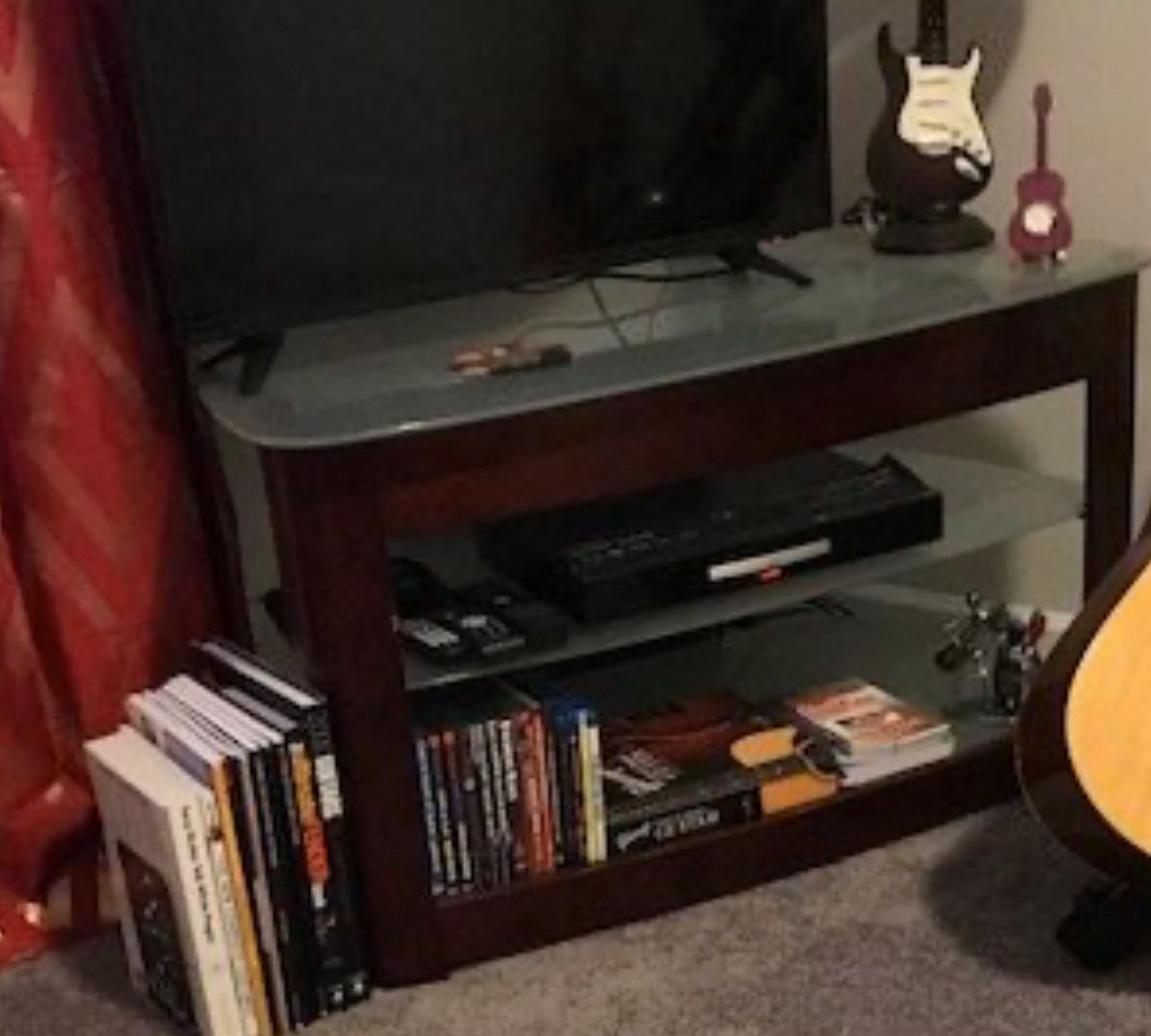 FREE - Wood And Glass Tv Stand
