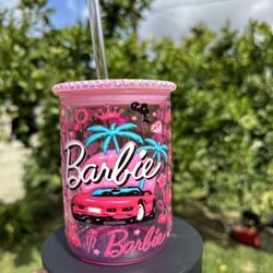 Pink Barbie Glass Mug
