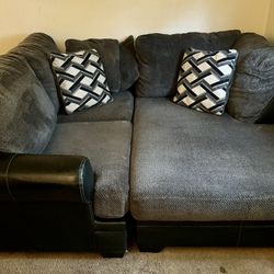Leather Trimmed Sectional Sofa