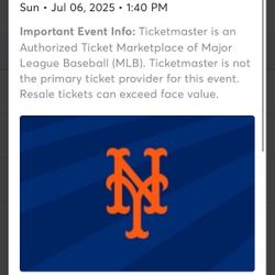 Yankees @ Mets Sunday 7/6