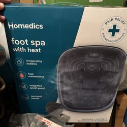 New Homedics Bubble Bliss Deluxe Foot-Spa with Heat, Massaging Bubbles, Acupressure Attachments, Bubbling Foot Spa Bath, Black