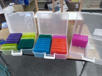 Photo Storage Cases with Colorful Inner Boxes