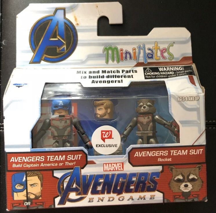 Marvel Minimates Walgreens Avengers Endgame Movie Captain America Thor & Rocket