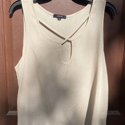 Beige Sleeveless Tank Top M.