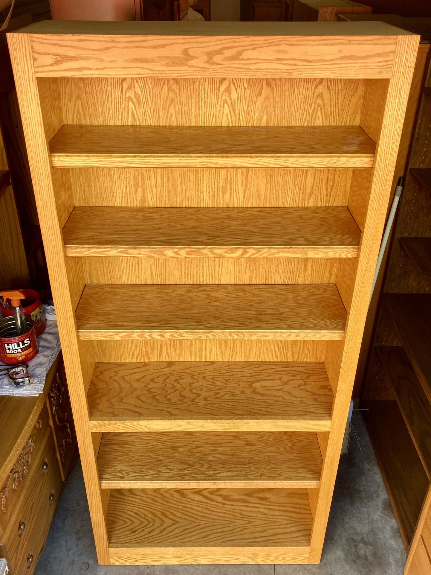6 Tier Oak Bookcase / Bookshelf / Storage Display Shelving