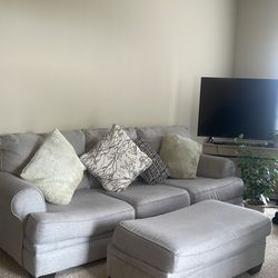 Couch with Pull-out Bed and ottoman