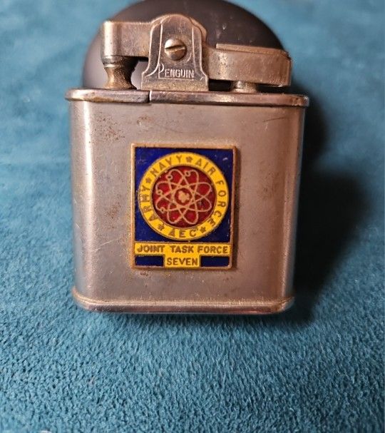 Vintage Pocket Cigarette Lighter Joint Task Force 7 AEC Army Navy