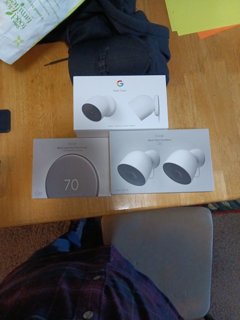 Google Nest Cameras And Learning thermostat