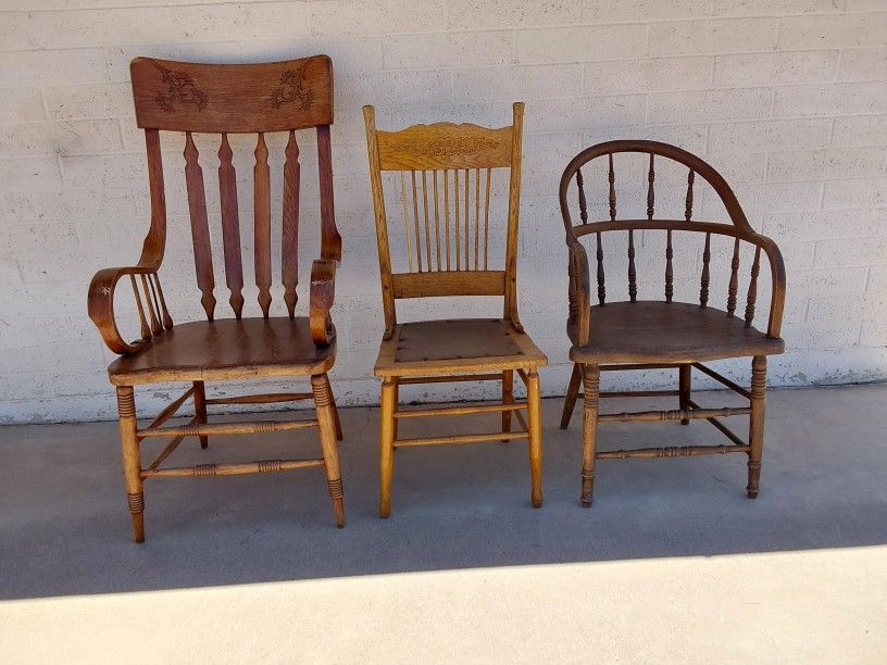 Solid Wood Antique Chairs - See Ad for Individual Prices