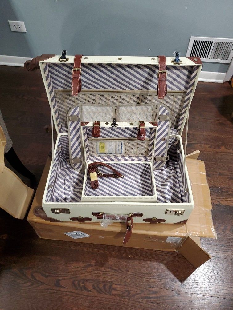 CO-Z Vintage Luggage Sets, 2 Piece Retro Suitcase