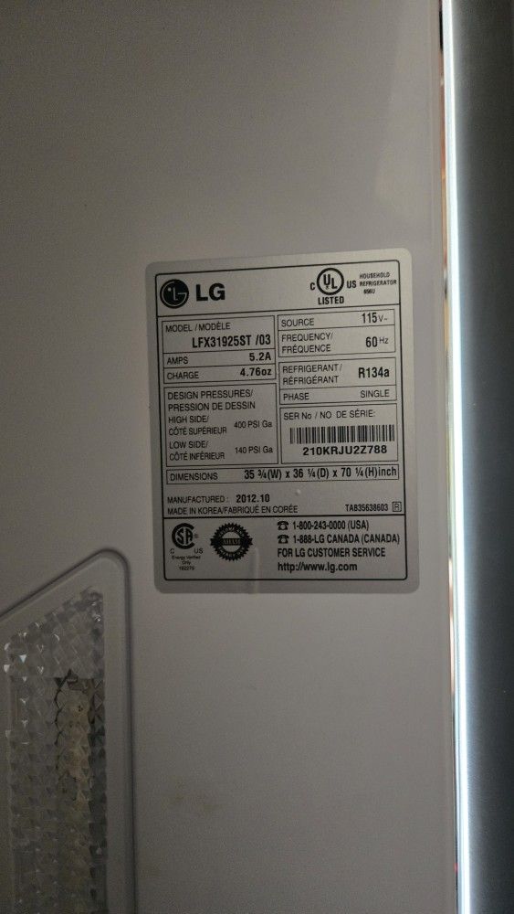 Lg Fridge $350