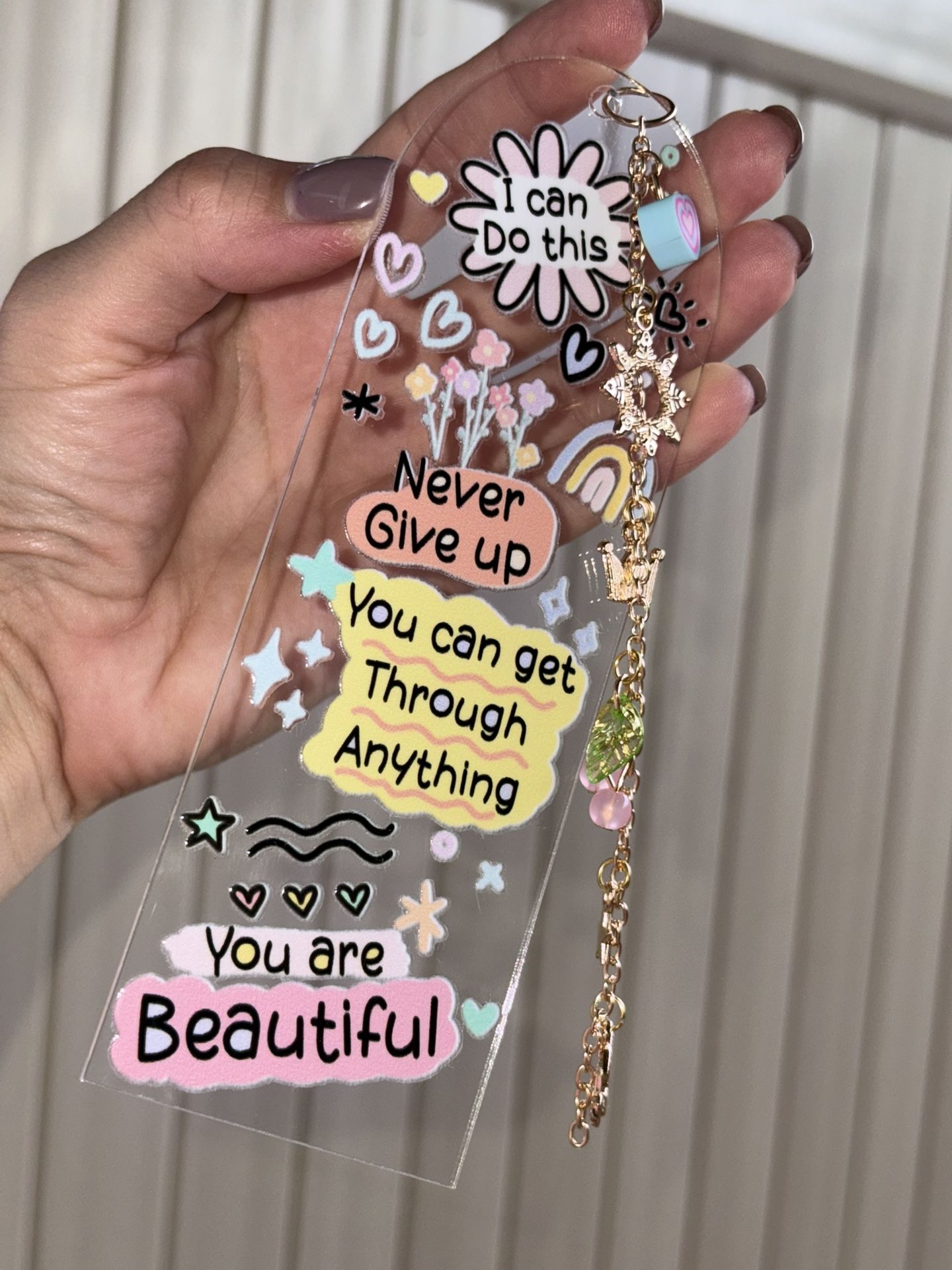 UV Dtf Acrylic Charm Bookmark One Of A Kind Mental Health Bookmark 