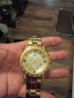 Aqua master 1 carrot real diamond mens watch
