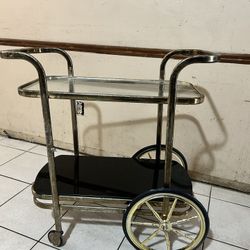 Vintage Brass Serving Bar Cart
