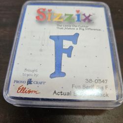 Sizzix Fun Serif alphabet letter F approximate height 1.5"