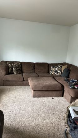 Brown L shape sectional