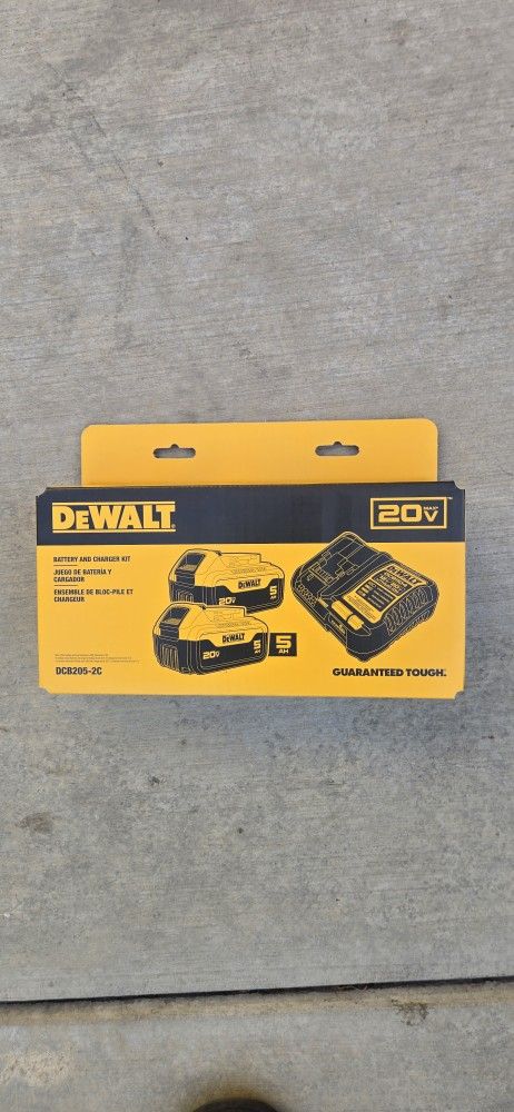 Dewalt 20v Batteries 5.0 Ah And Charger Brand New