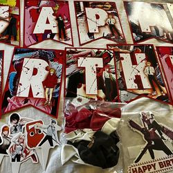Chainsaw man anime party supplies new in package selling set together