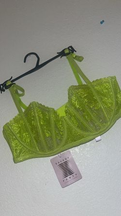 SAVAGE X FENTY LACE  BALCONETTE BRA  APPLE GREEN 