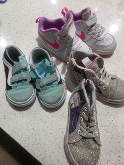 Lot of 3 Toddler Girl Sneakers 6c 8c