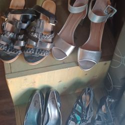 Four Pair Of Like New Womans Dress Shoes.