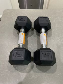 CAP 15 LBS Coated Dumbbell PAIR