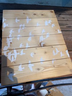 Wood Pallet Wall Art with Bird Design