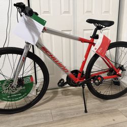 Schwinn Circuit Hybrid Fitness Bike, 700c Wheel, 21 Speeds, Silver / Red