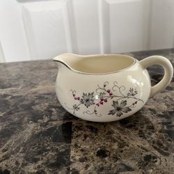 Vintage White Floral Ceramic Creamer