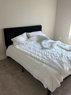 Queen bed frame & mattress