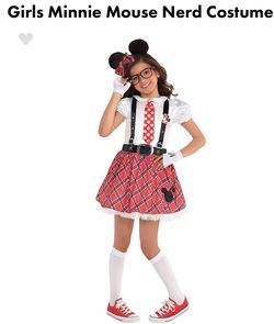 Girls Minnie Mouse nerd costume