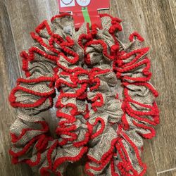 6ft Christmas Burlap Garland Brand New