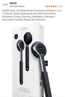 GESKE Sonic Full-Body Brush & Intensive Exfoliator | 8 in 1 | Electric Body Cleansing Brush | With SmartSonic Pulsations | Deep Cleansing, Exfoliation