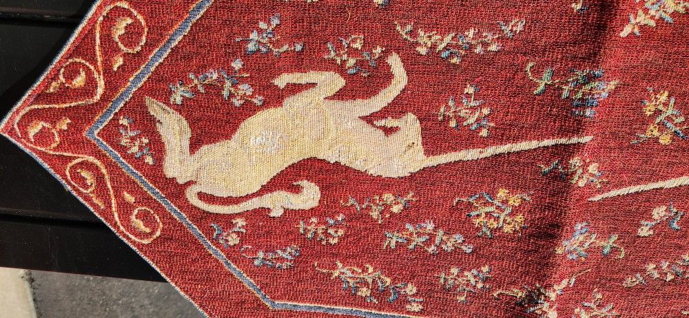 Unicorn Medieval Style Tapestry Table Runner 