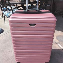 Large Pink Hardshell Suitcase 36 inches