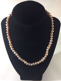 Fine Pink Pearls 6-8 mm with a Sterling Silver Clasp #150-120AB
