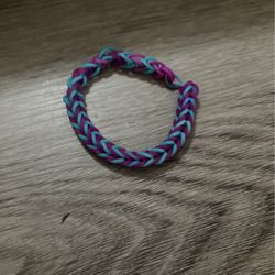 Blue And Purple Rubber Band Bracelet 