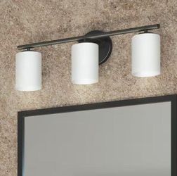REPLAY 22 in. 3-Light Modern Black Vanity Light