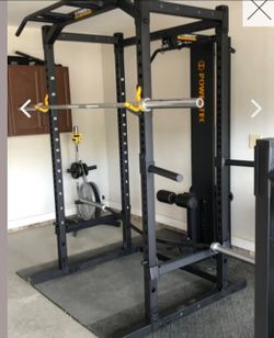 Powertec tower lat machine and power rack weight lifting equipment