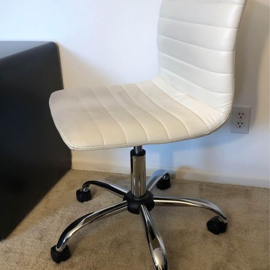 Designer White Leather Office Chair