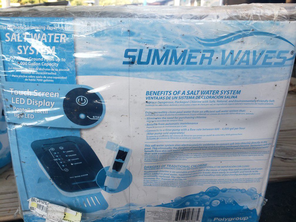Summer Wave Saltwater Pool/Hot Tub Filtration Touchscreen System. 