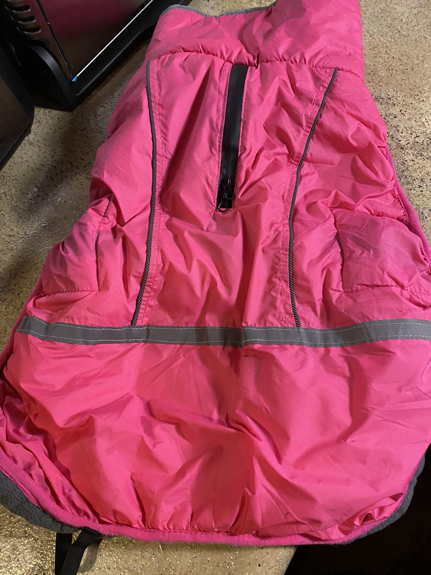 Large pink dog coat with lining