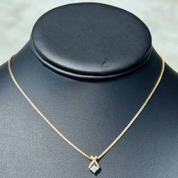 Jewelry 18k solid Yellow Gold wave link 17.00” 0.17CTW diamond Chain necklace 5.10 grams 1.30mm