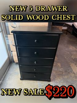 NEW 5 DRAWER SOLID WOOD CHEST