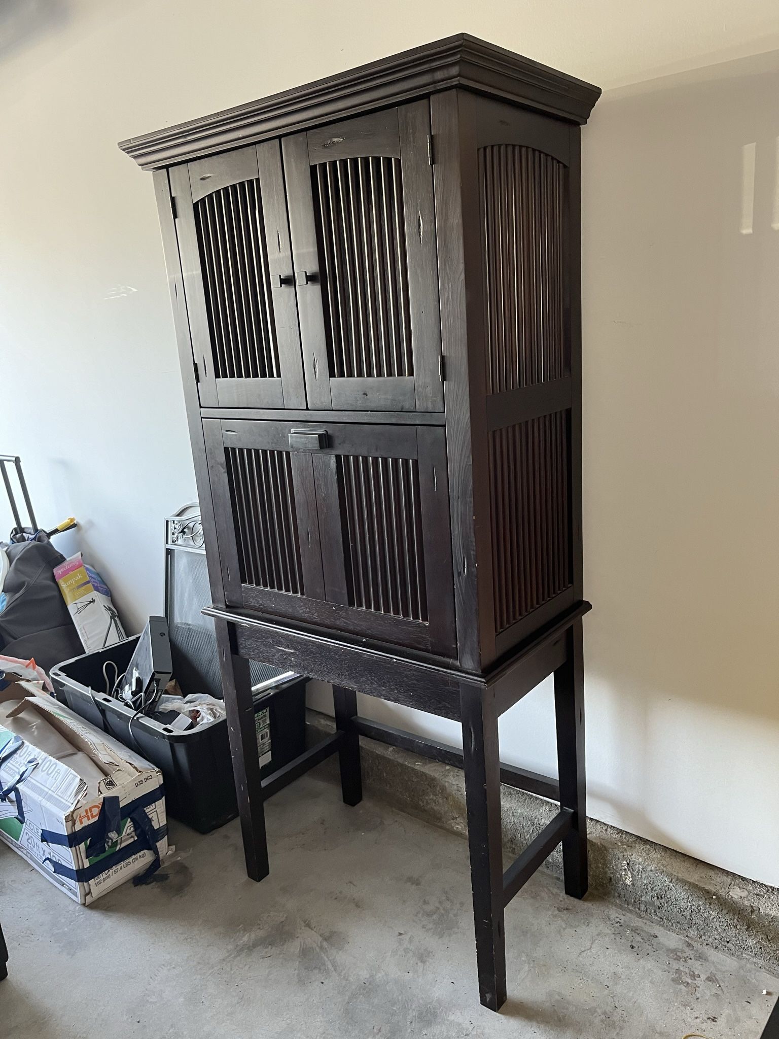 Secretary Hutch Desk in Dark Brown