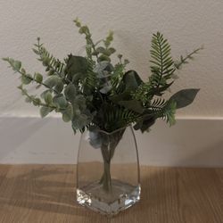 Artificial Plants In Glass Vase