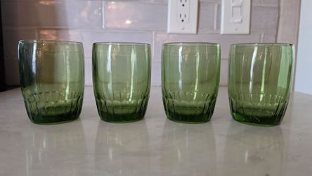 Vintage Green Glass Tumblers