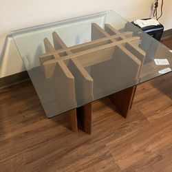 Teak Glass-Top Table